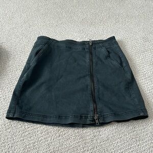 Black denim mini skirt